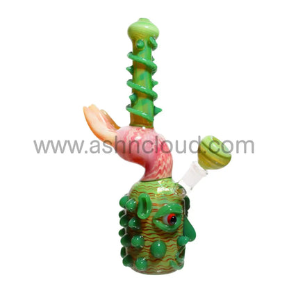 11 In - Monster Head Hand Fancy Glass Bubbler