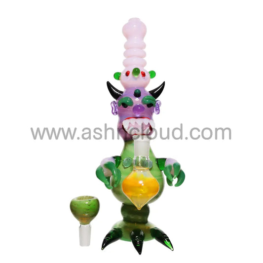 11 In - Monster Tweezers Glass Bubbler Fancy