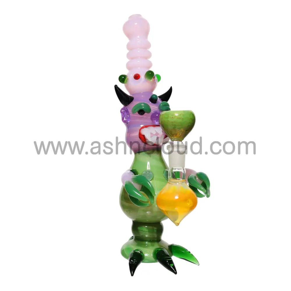 11 In - Monster Tweezers Glass Bubbler Fancy