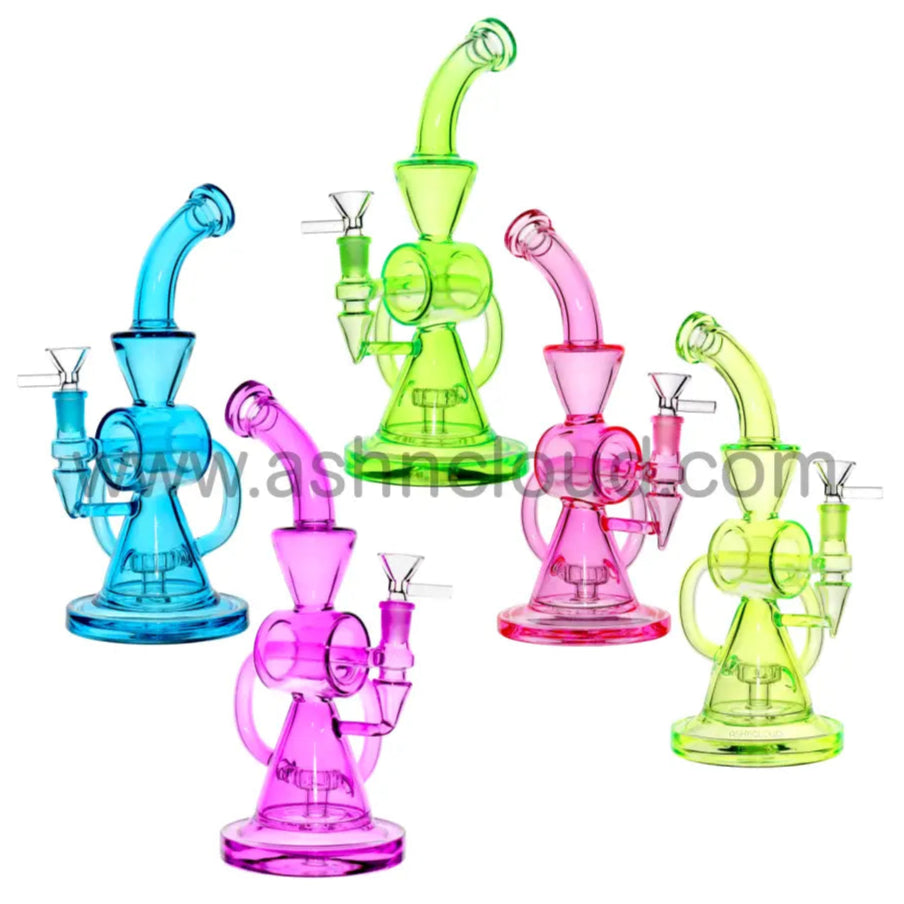 11 Inch Multicolor Neon Glass Recycler Bong