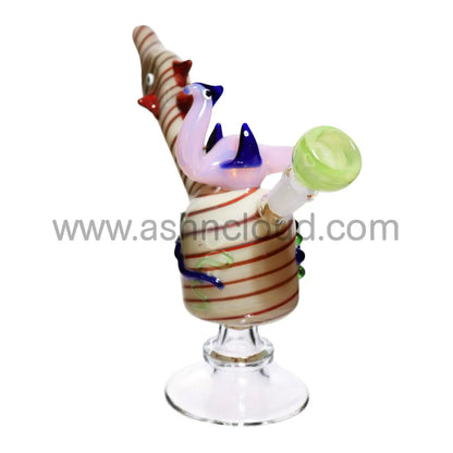 11 In - Twisted Multicolor Glass Bubbler Fancy