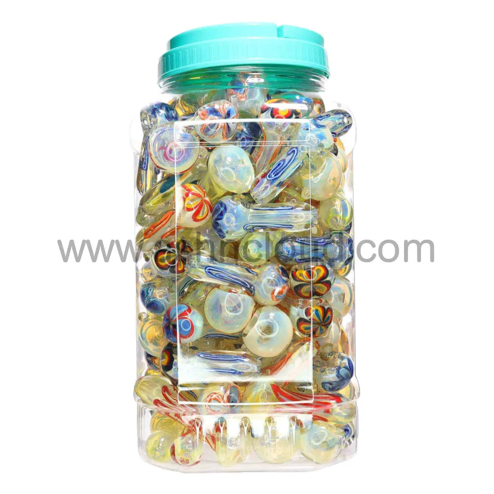 110 Pcs – Jar #44 Glass Hand Pipe Spoon $2.15