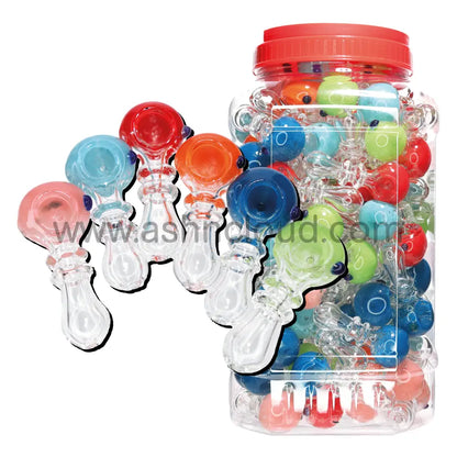 110 Pcs – Jar #45 Glass Hand Pipe Spoon $1.65