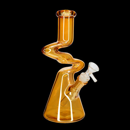 10 Inch Zig Zag Neck Beaker Glass Water Pipe – Assorted Colors Wholesale