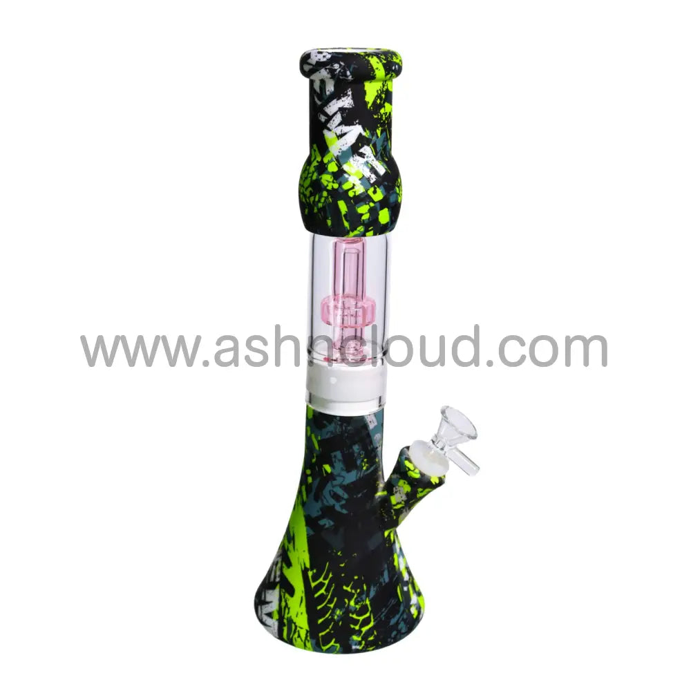 12 In - Beaker Multidesign Cartoons Silicone Bong With Chamber