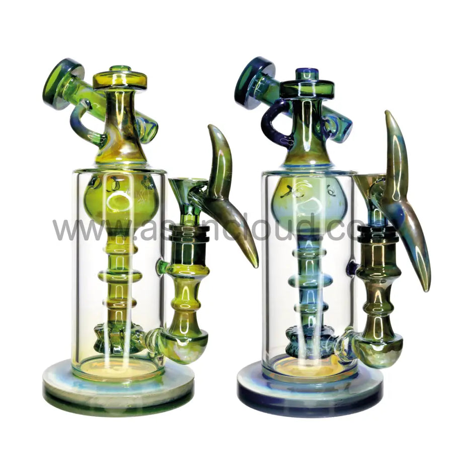 12 Inch Fancy Gold Shine Glass Bong, Boxed