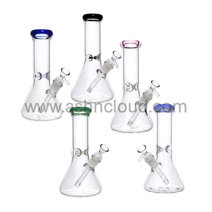 12 In - Clear Glass Beaker Color Bong 5 Mm