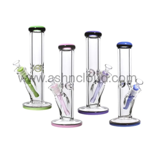 12 In - Clear Two-Tone Thick Straight Bong 9 Mm