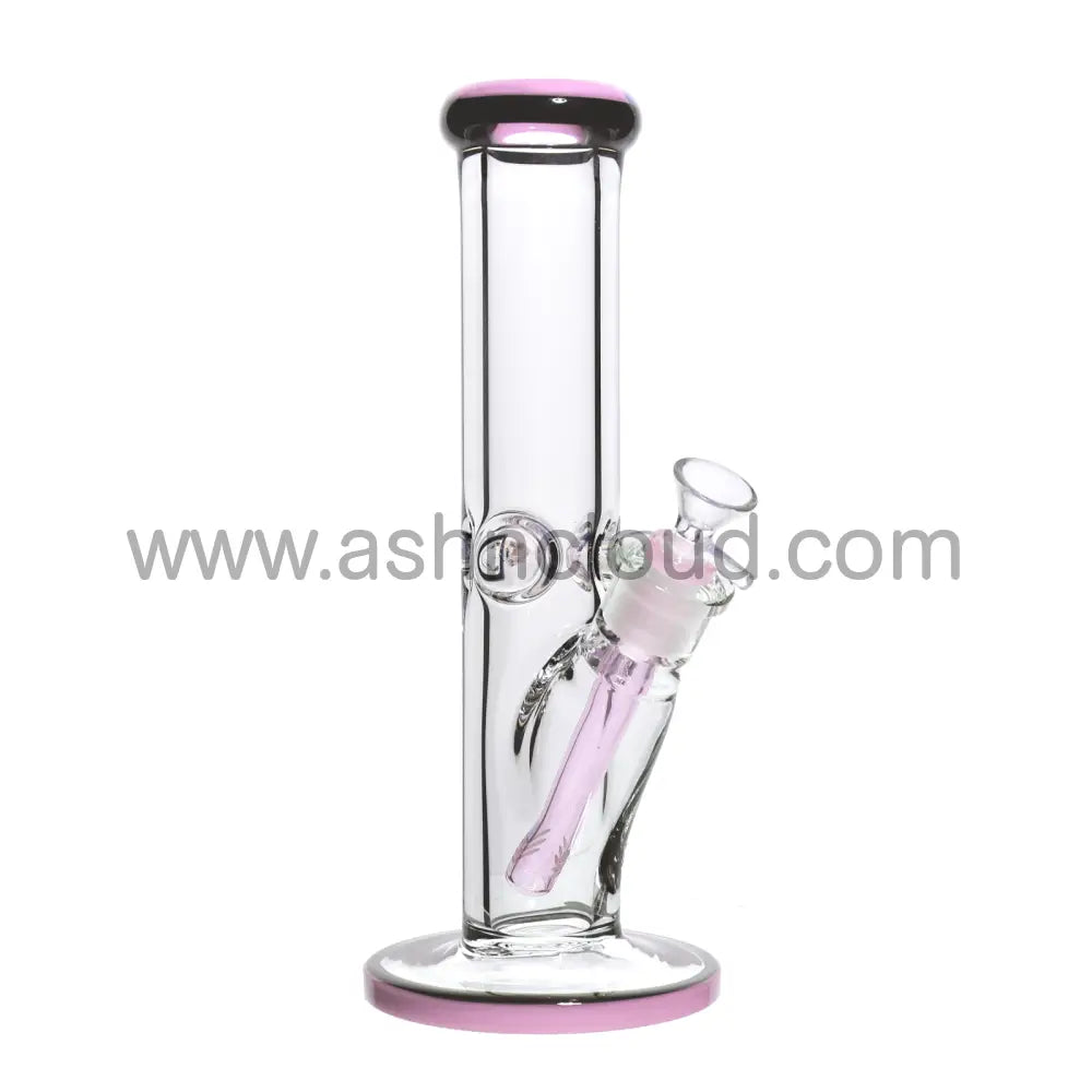 12 In - Clear Two-Tone Thick Straight Bong 9 Mm