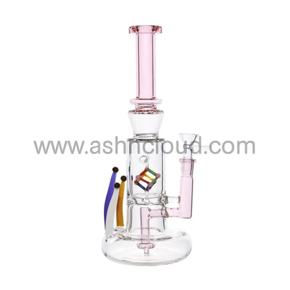 12 In - Cube Multicolor Glass Bong Perc