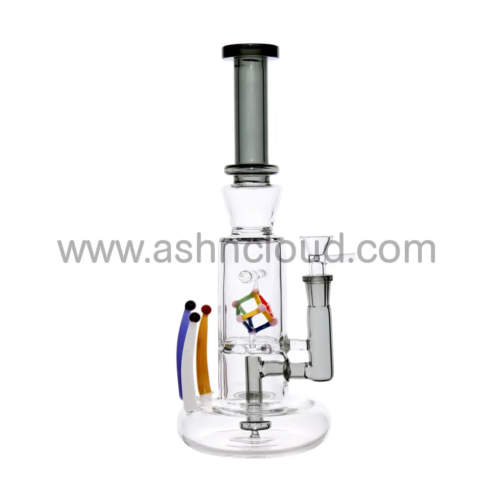 12 In - Cube Multicolor Glass Bong Perc