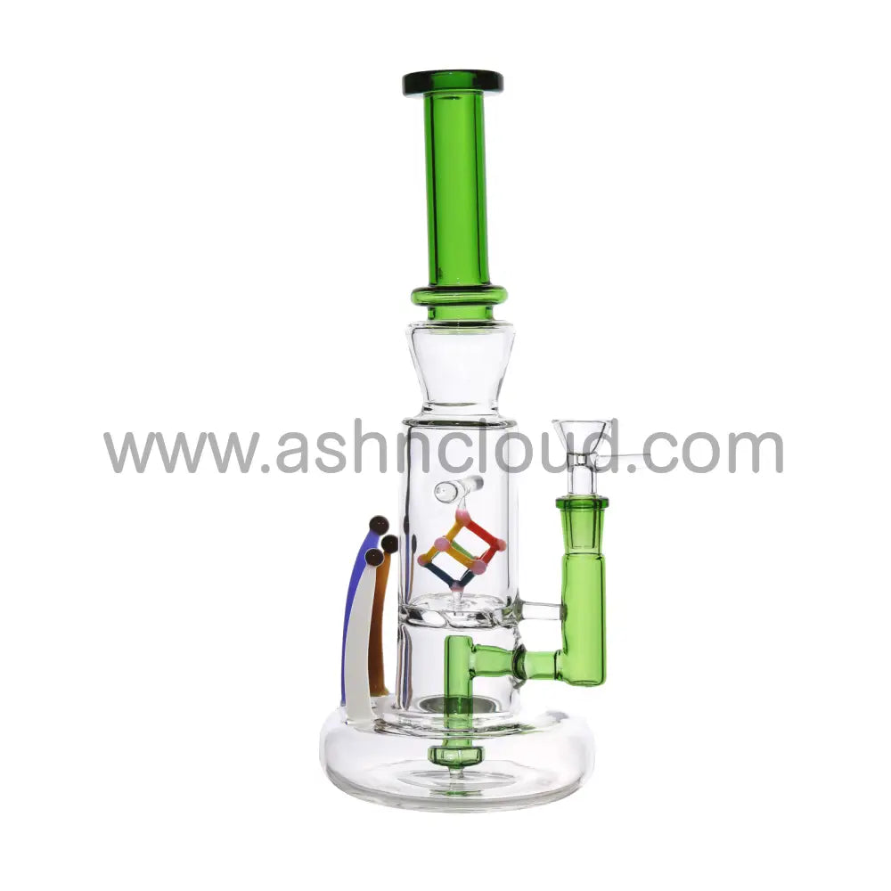 12 In - Cube Multicolor Glass Bong Perc