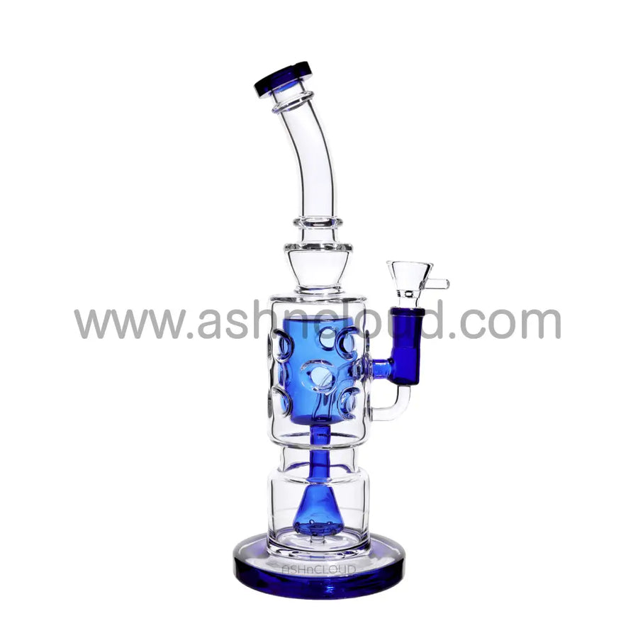 12 Inch Fancy Honeycomb Perc Glass Bong