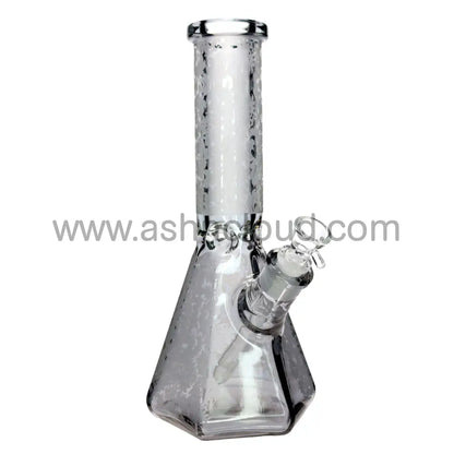 12 In - Frozen Beaker Metallic Shine Glass Bong
