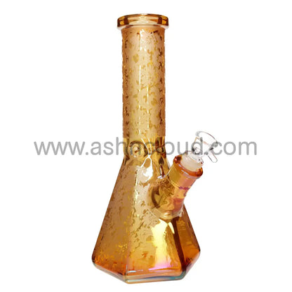 12 In - Frozen Beaker Metallic Shine Glass Bong