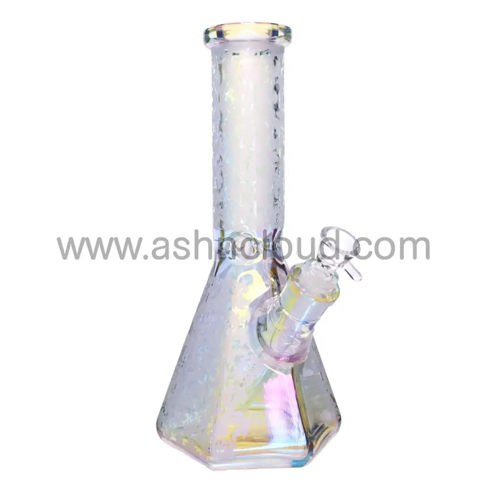12 In - Frozen Beaker Metallic Shine Glass Bong
