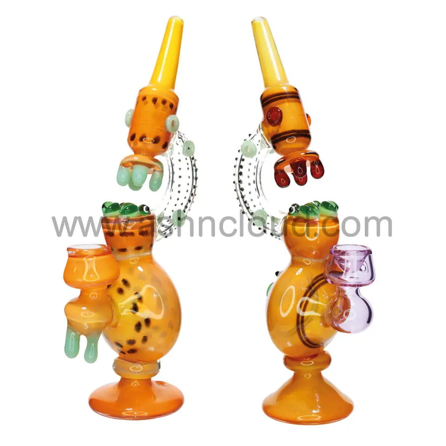 12 Inch Honey Bee Design Glass Bubbler