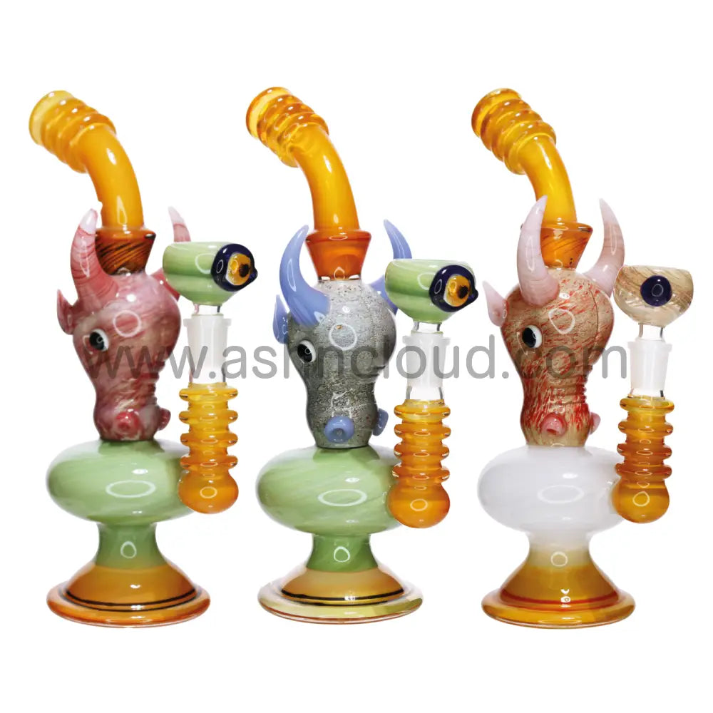 12 Inch Parrot Monster Design Glass Bubbler