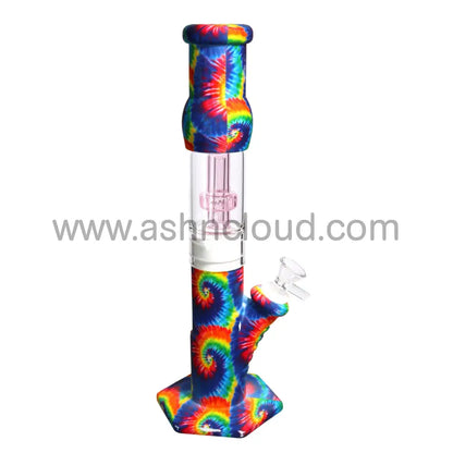 12 In - Straight Multidesign Cartoons Silicone Bong With Chamber