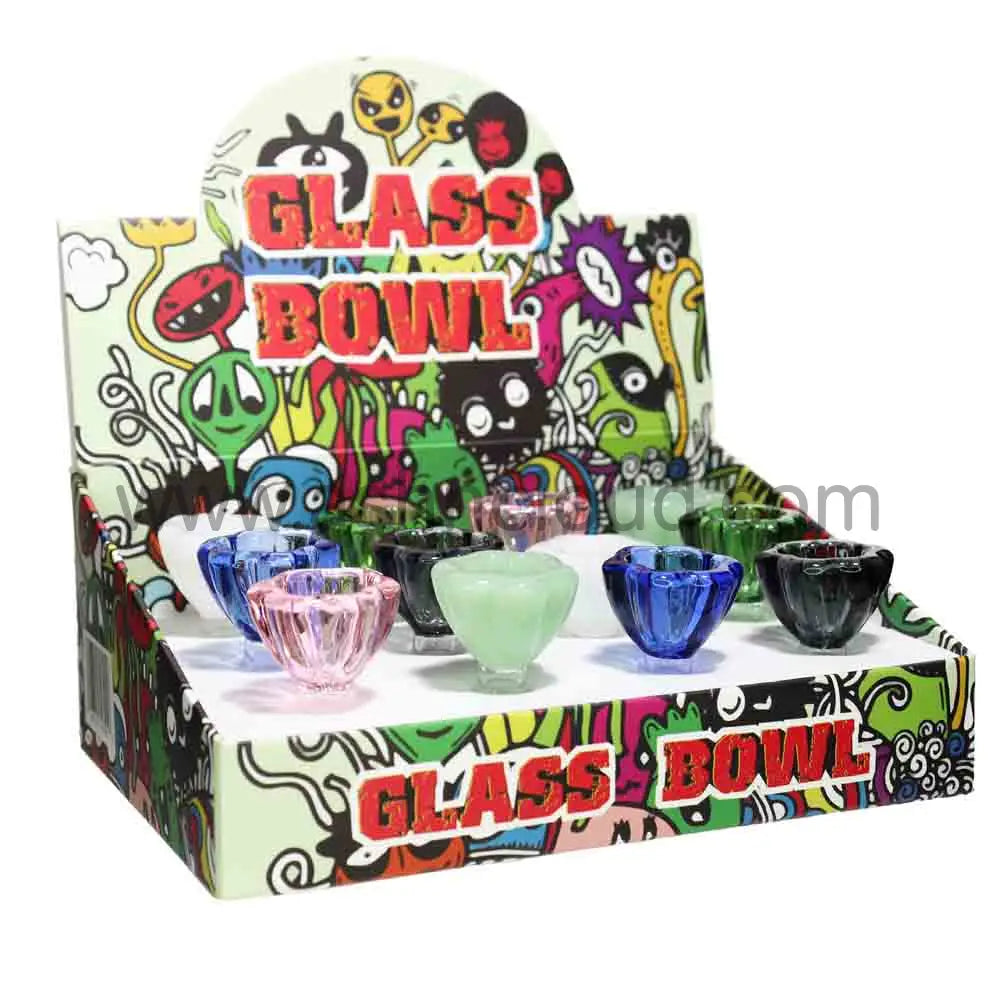 12 PCS - BOX Glass Multicolor Flower Box 14 mm $2.75 each