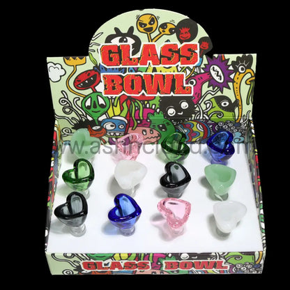 12 PCS - BOX Glass Multicolor Heart Box 14 mm $2.75 each