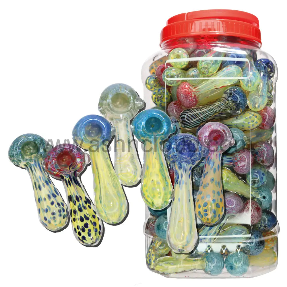 120 Pcs – Jar #33 Glass Hand Pipe Spoon $2.15 Each