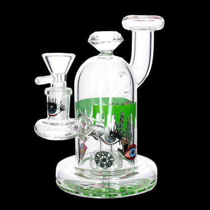 7” Heavy Diamond Glass Water Pipe – Thick Dab Rig | Wholesale