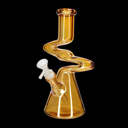 10 Inch Zig Zag Neck Beaker Glass Water Pipe – Assorted Colors Wholesale