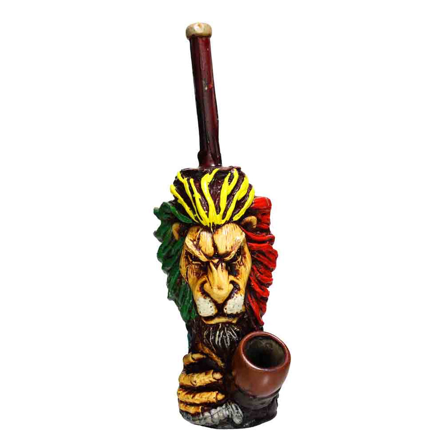 6 Inch Lion Design Rasta Bamboo Bong