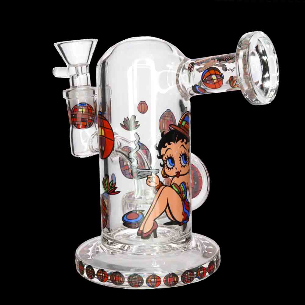 Betty Boop 8" Thick Cartoon Vintage Glass Bong with Internal Perc – Wholesale Water Pipe