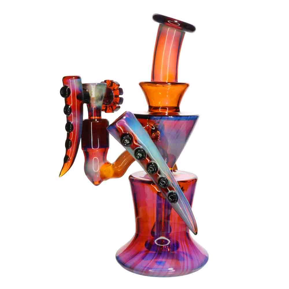 8" Fancy Galaxy Glass Water Pipe | Premium Artistic Design Wholesale Smoke Shop