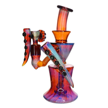 8" Fancy Galaxy Glass Water Pipe | Premium Artistic Design Wholesale Smoke Shop