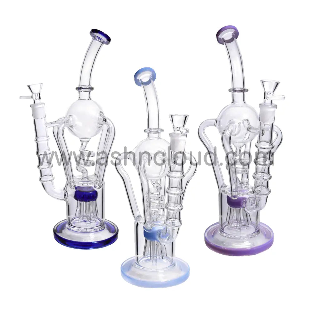 13 Inch Curvy Luxury Clear Glass Recycler