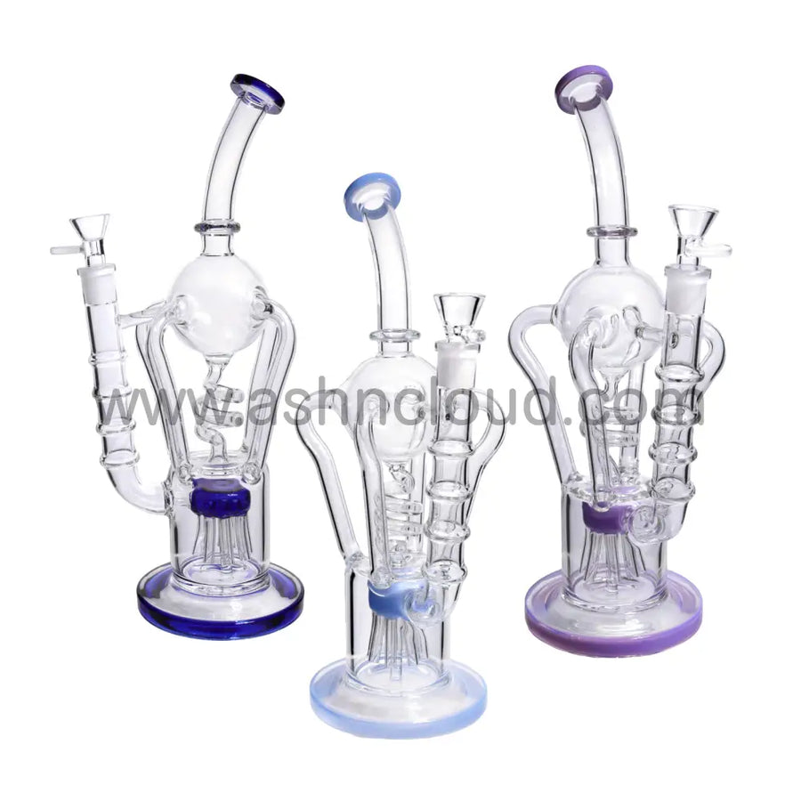 13 Inch Curvy Luxury Clear Glass Recycler