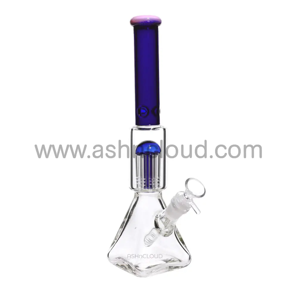 13 In - Diamond Straight Neck Multicolor Glass Beaker Bong