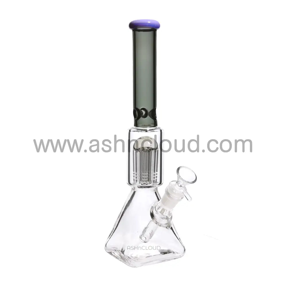 13 In - Diamond Straight Neck Multicolor Glass Beaker Bong