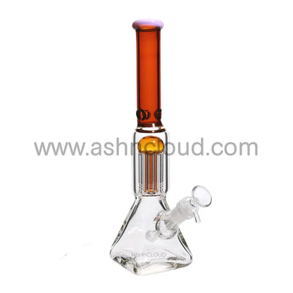 13 In - Diamond Straight Neck Multicolor Glass Beaker Bong