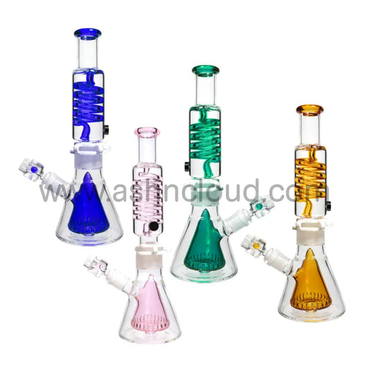 13 In - Glycerin Twister Glass Beaker Bong