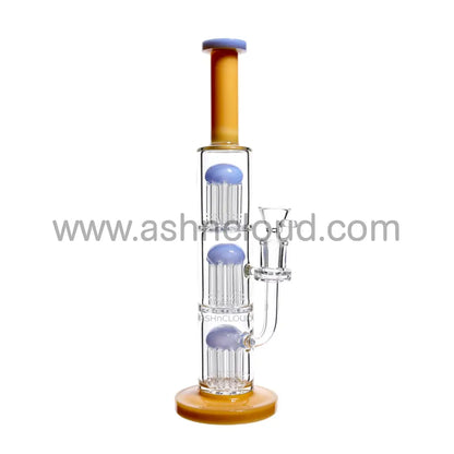 13 In - Triple Chamber Straight Multicolor Glass Bong