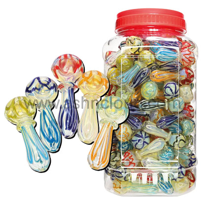 135 Pcs – Jar #3 Glass Hand Pipe Spoon $1.65 Each