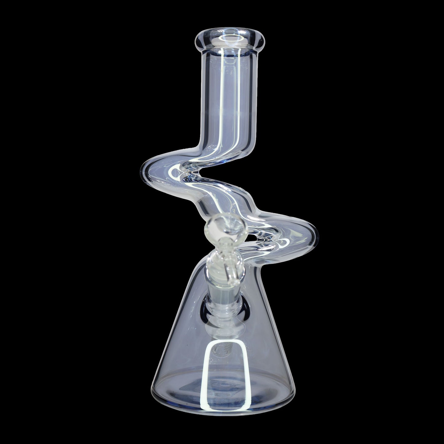 10 Inch Zig Zag Neck Beaker Glass Water Pipe – Assorted Colors Wholesale