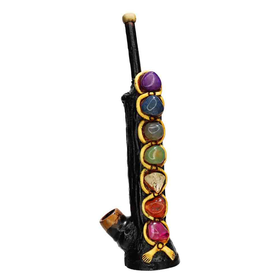 6 Inch Stones Straight Tube Bamboo Bong