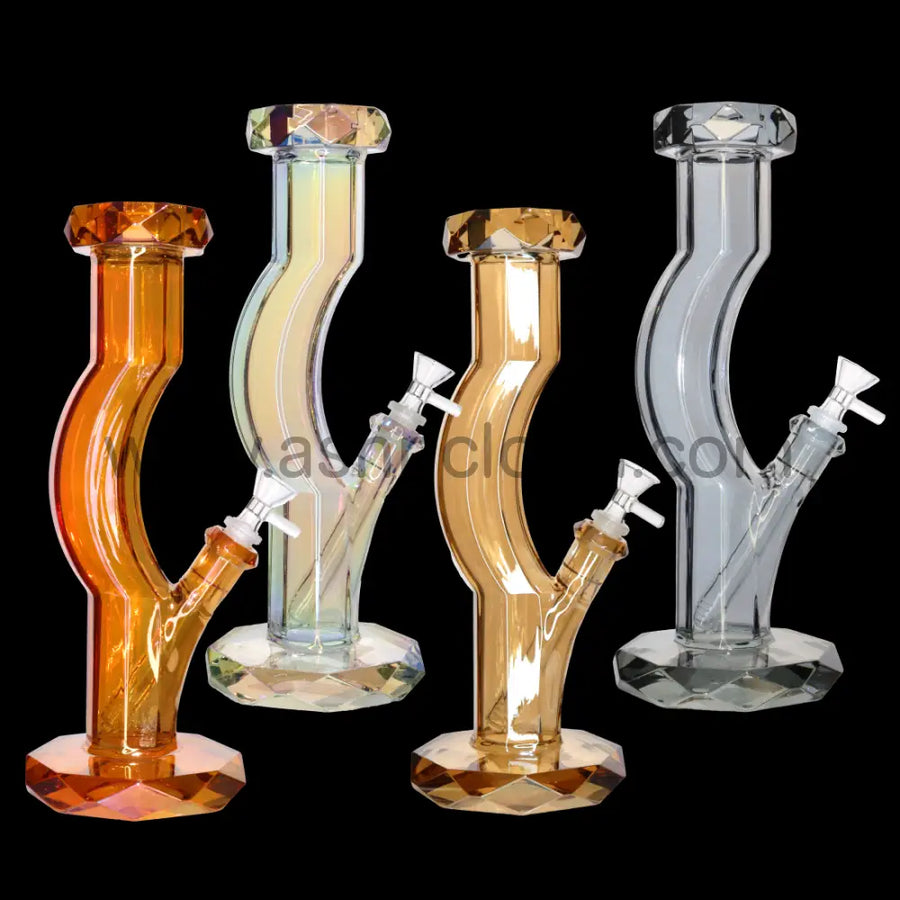 14 Inch Diamond Heavy Glass Water Pipe