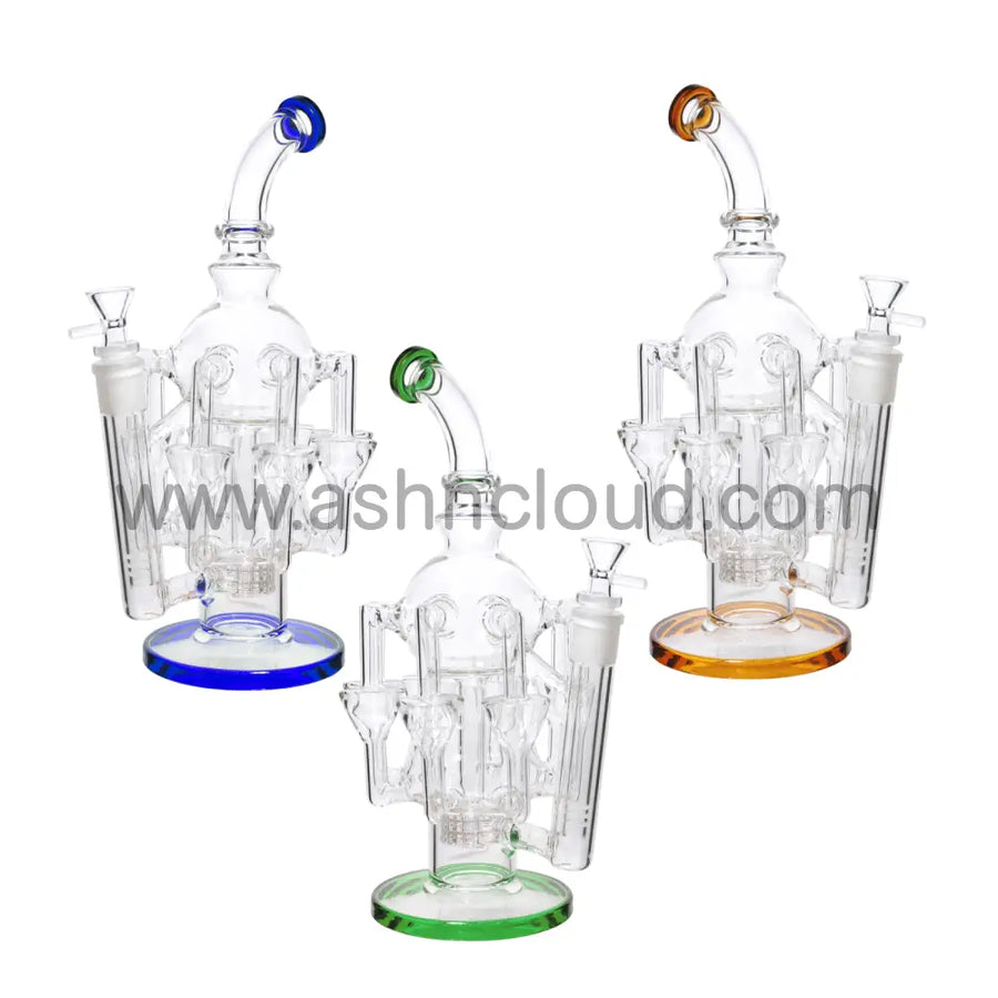 14 Inch Octopus Design Clear Glass Recycler, 18mm