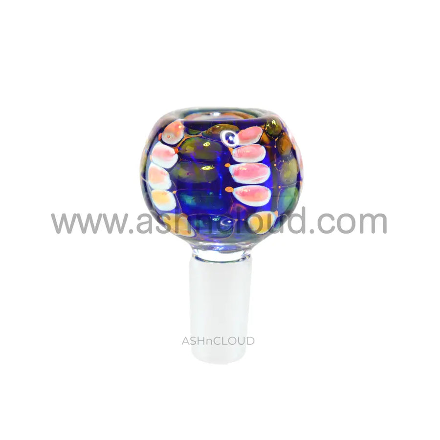 14mm Blue Dotted Oval Glass Bowl