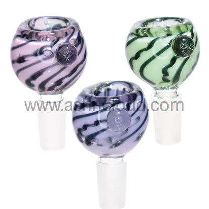 14 Mm - Curvy Glass Bowl Striped