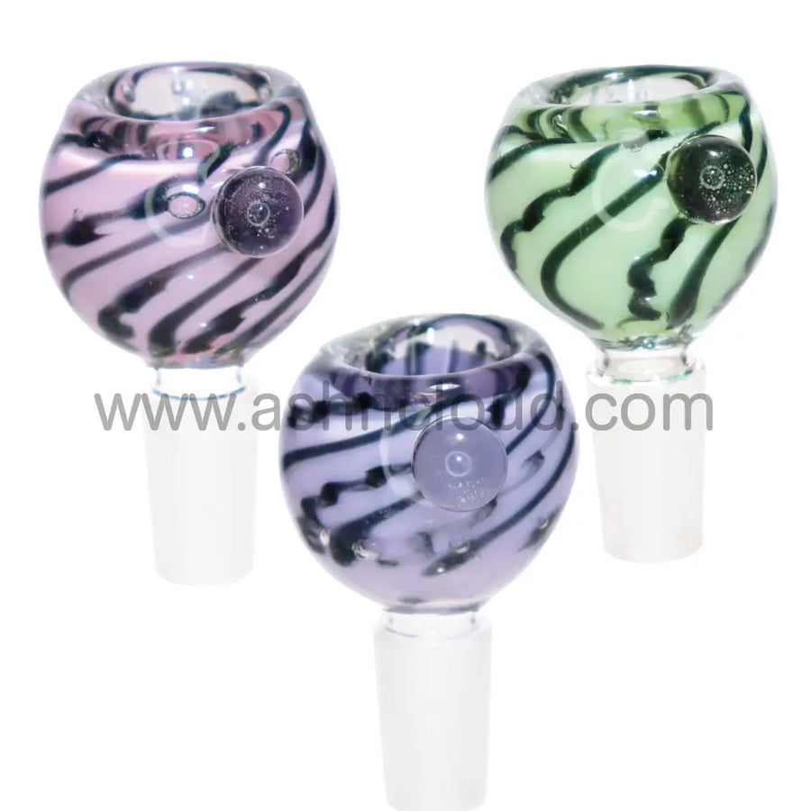 14mm Curvy Striped Glass Bowl