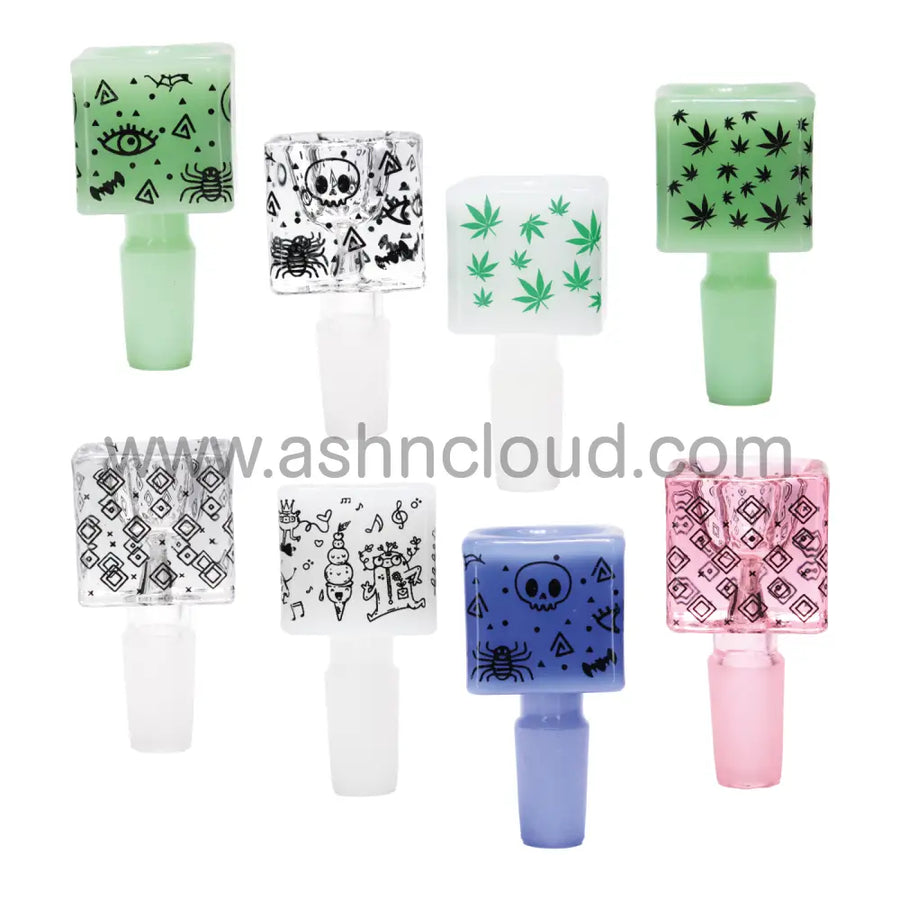 14mm Fancy Square Patterned Glass Bowl