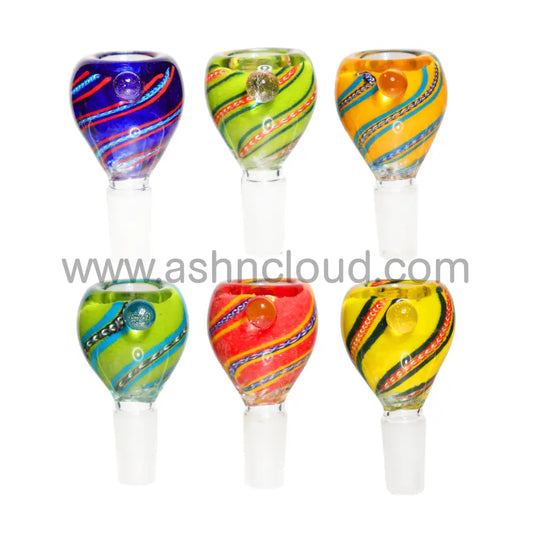 14 Mm - Fancy Swirl Multicolor Glass Bowl