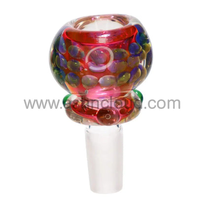 14 Mm - Fumed Doted Glass Bowl Pink